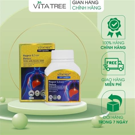 Viên Uống Thải độc Gan Vitatree Super Liver Detox Tăng Cường Cường Chức Năng Gan 100 Viên