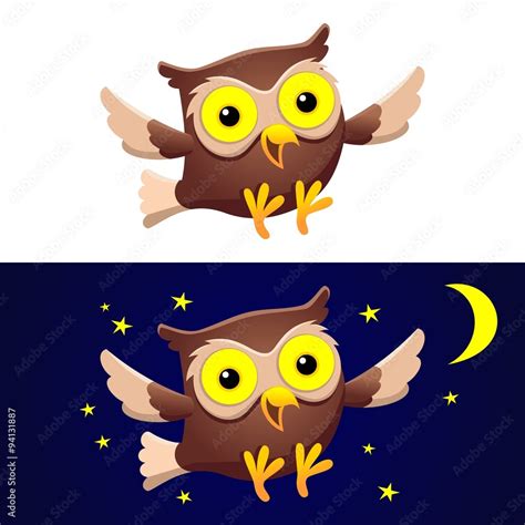 Cartoon Flying Owl