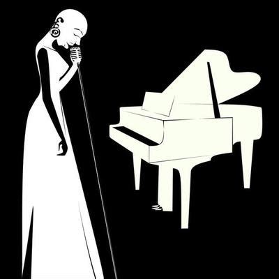 Jazz Piano Player Silhouette