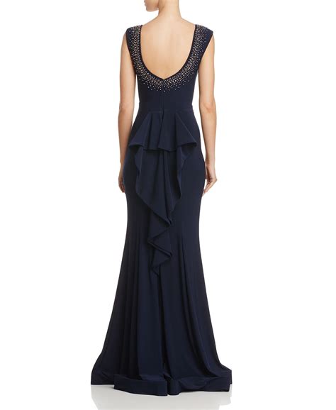 Aqua Embellished Ruffle Back Gown 100 Exclusive Women Bloomingdale