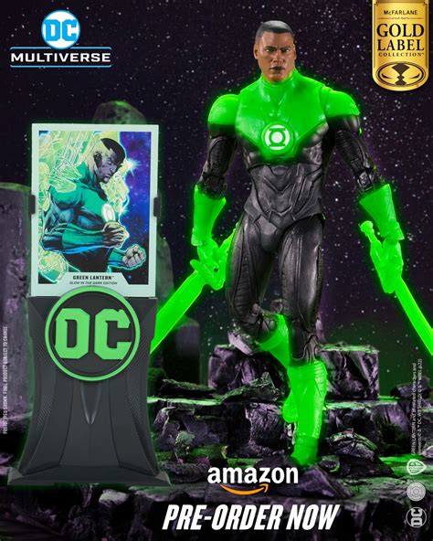 Green Lantern John Stewart Glow In The Dark Edition Gold Labe Precio