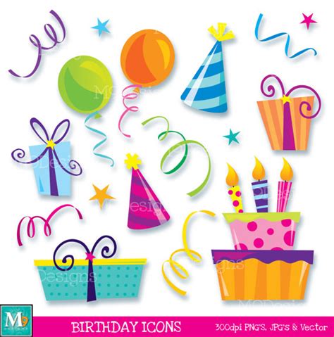 Happy Birthday Streamers Clip Art Free Image Download