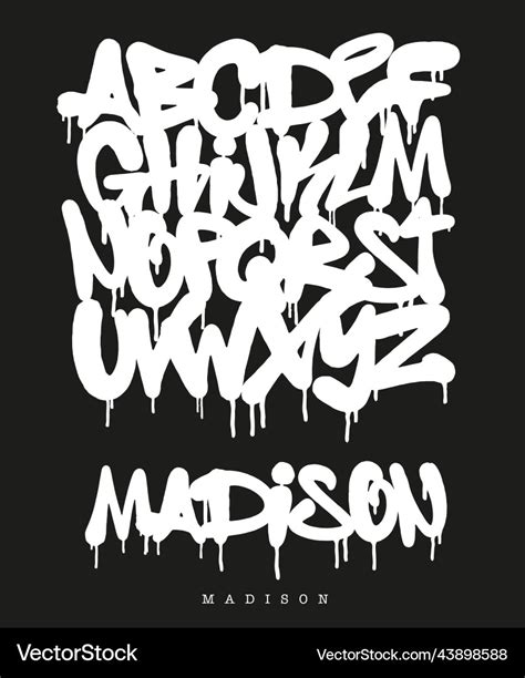 Street graffiti tag font handwritten typography Vector Image