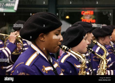 USA, Washington State, Issaquah, Salmon Days Festival Parade, high school marching band Stock ...