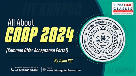 COAP 2024 Admission Offer Portal For IISc And IITs IGC Post GATE