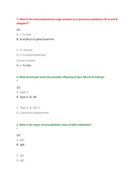 SESSION 4 MODULE What Is The Immunodominant Sugar Present On A