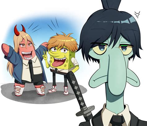 Squidward And Spongebob Anime