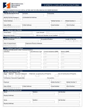 Fillable Online EXPRESS LOAN APPLICATION FORM Fax Email Print - pdfFiller