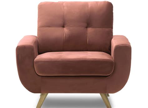 Fauteuil Scandinave En Velours Rose Arwen Decoinparis