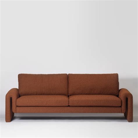 Oslo Burnt Orange Sofa, Boucle | Vaunt Design