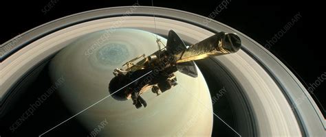 Cassini S Grand Finale At Saturn Illustration Stock Image C035 7750 Science Photo Library