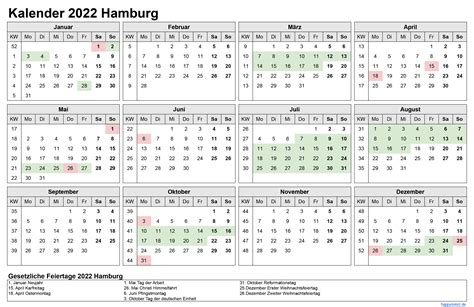 Kalender Inkl Ferien F R Hamburg Feiertage Pdf Xls Und Png