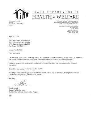 Fillable Online Healthandwelfare Idaho Healthandwelfare Idaho Fax