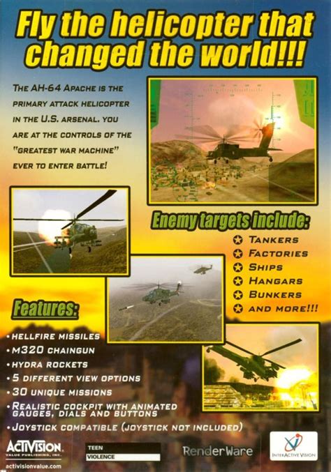 Ah Apache Air Assault Cover Or Packaging Material Mobygames