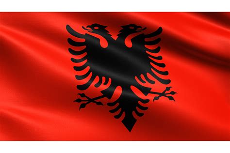 Albania Flag, with Waving Fabric Texture Graphic by bourjart_20 ...