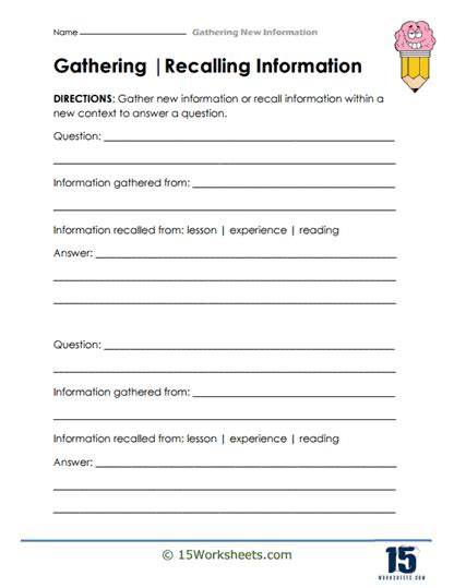 Gathering Information Worksheets Worksheets Worksheets Library