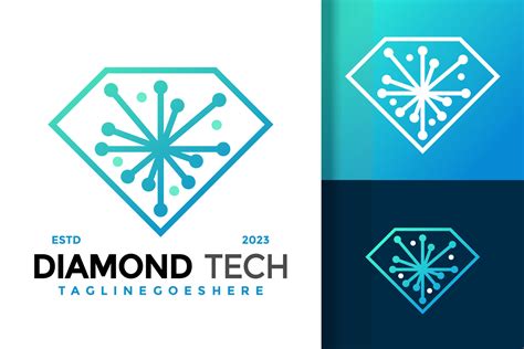 Diamond technology digital logo vector icon illustration 25280207 ...