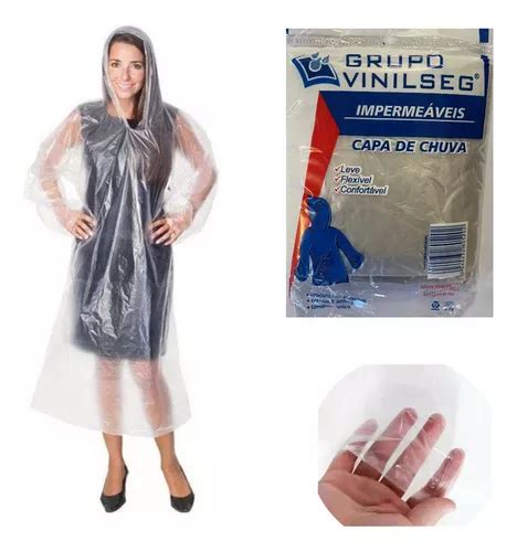 Kit Capas De Chuva Descart Vel Refor Ada Transparente