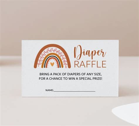 Rainbow Baby Shower Diaper Raffle Tickets And Sign Boho Baby Shower