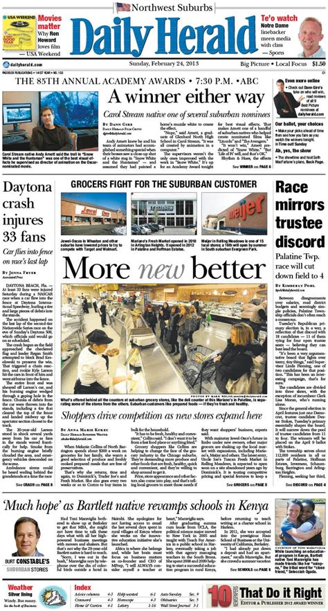 Daily Herald Front Page Feb 24 2013 Big Picture Herald Abc