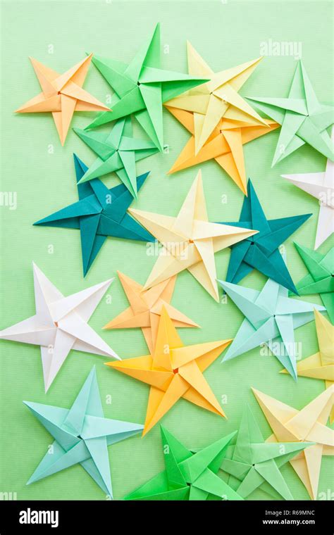 Origami Paper Stars Stock Photo - Alamy