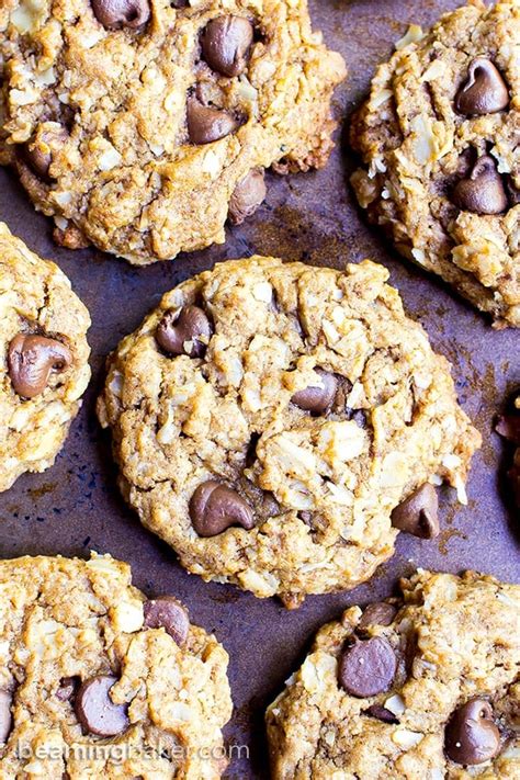 Almond Butter Oatmeal Chocolate Chip Cookies Vegan Gluten Free Dairy