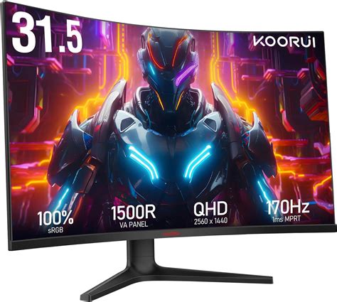 Koorui 32 Inch Curved Gaming Monitor Qhd 2560 X 1440 2k Display 170hz 144hz Monitor 1500r