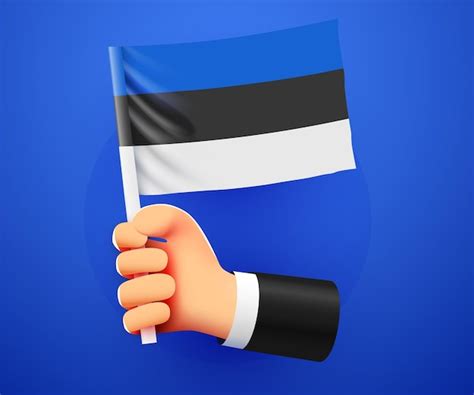 Premium Vector D Hand Holding Estonia National Flag