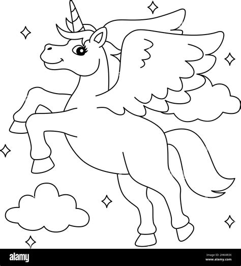 Flying Unicorn Coloring Pages