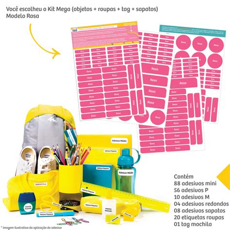 Etiquetas Escolares Lisas Kit Mega