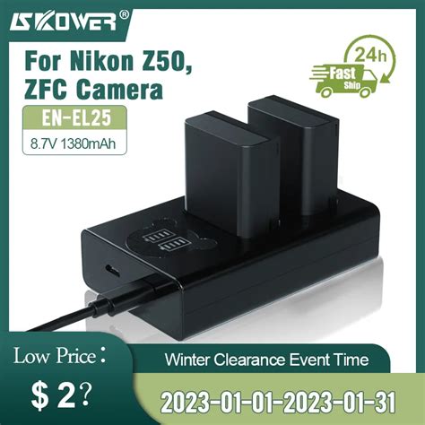 SKOWER Batería de EN EL25 para cámara Nikon ZFC Z50 Z30 batería de