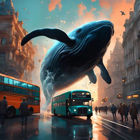 A Whale Jumps By A Black London Bus Ai Generated Artwork Nightcafe