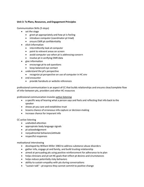 Unit 3 Unit 3 Lecture Notes Unit 3 Tx Plans Resources And