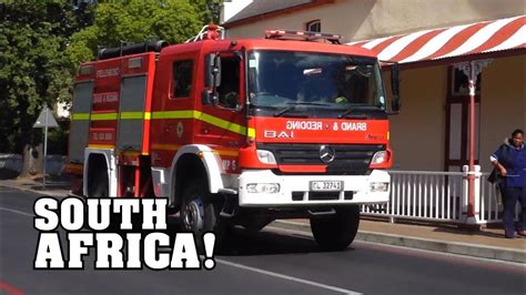 South Africa Cape Town And Stellenbosch Fire Trucks Responding