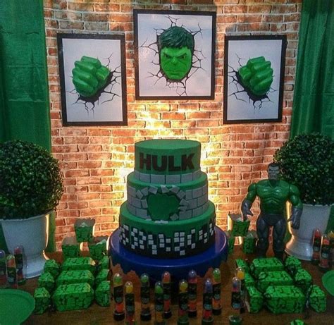 There Is A Cake That Looks Like The Incredible Hulk From The Movie