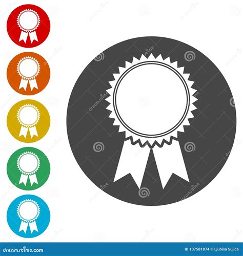 Insignia Con Las Cintas Icono Cinta Del Premio Ilustraci N Del Vector