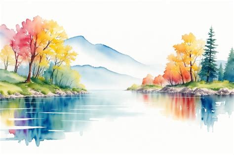 Premium AI Image | Nature landscape photo in watercolor style