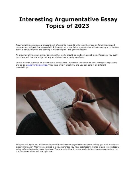 Interesting Argumentative Essay Topics of 2023.pdf | PDF Host