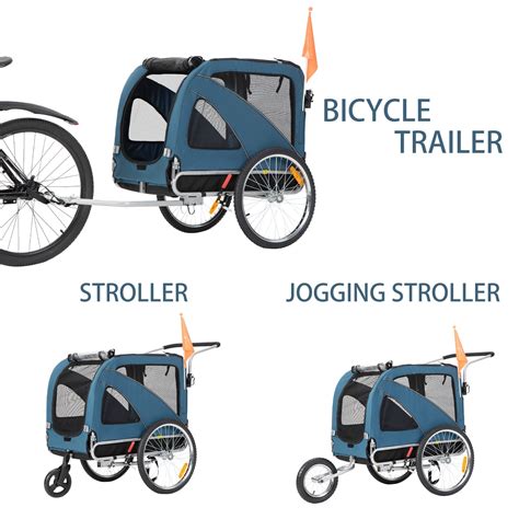 MOJAY 3-in-1 Dog Bicycle Trailer, Dog Stroller, and Dog Jogging ...