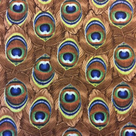 Peacock Feathers Feather Plumes Cotton Fabric Quilt Fabric Rj05