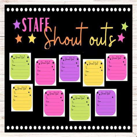 Shout Outs Bulletin Board Kit Staff Appreciation Shout Out C Inspire