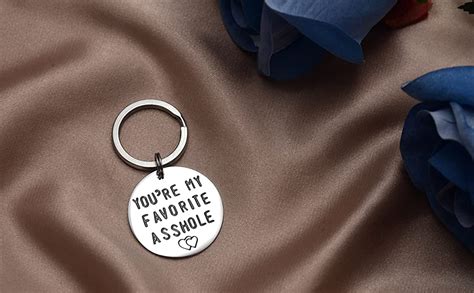 Youre My Favorite Asshole Keychain Funny Man Keyring Valentines Day