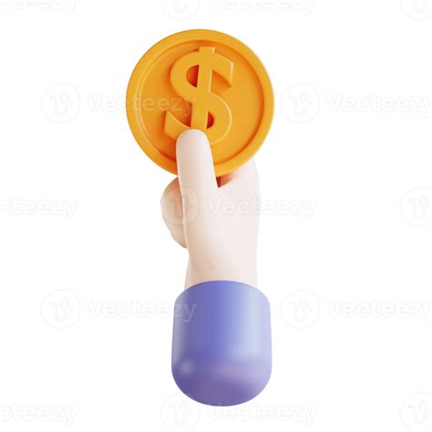 3d Illustration Hand And Coin 10850470 Png