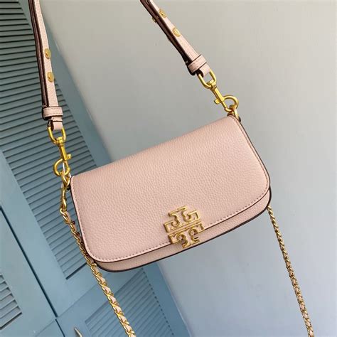 Tory Burch Britten Embossed Convertible Crossbody Bag Nude Pink Women