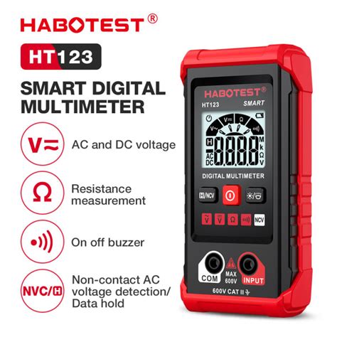 HABOTEST HT123 Digital Multimeter 600V AC DC 4000 Counts High Precision