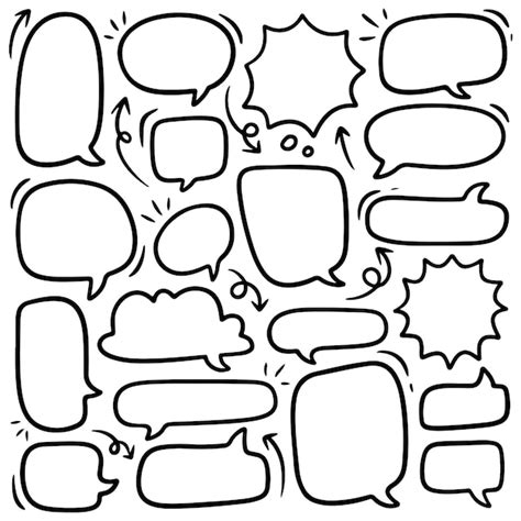 Premium Vector Speech Bubble Doodle Hand Drawn Vector