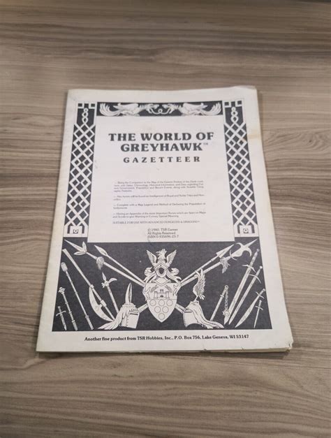 Adandd The World Of Greyhawk Gazetteer Only 1980 Tsr Games Dungeons And Dragons Ebay