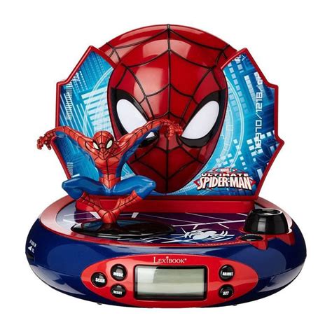 SPIDER MAN Reveil Projecteur Avec Effets Sonores Et Veilleuse Integree