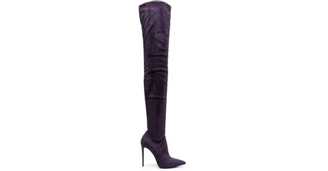 Le Silla Eva 120mm Suede Thigh High Boots In Purple Lyst