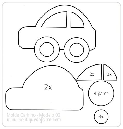 Molde Carrinho Para Risco Em Feltro E Eva Revista Artesanato